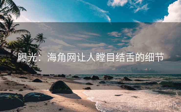 曝光:海角网让人瞠目结舌的细节